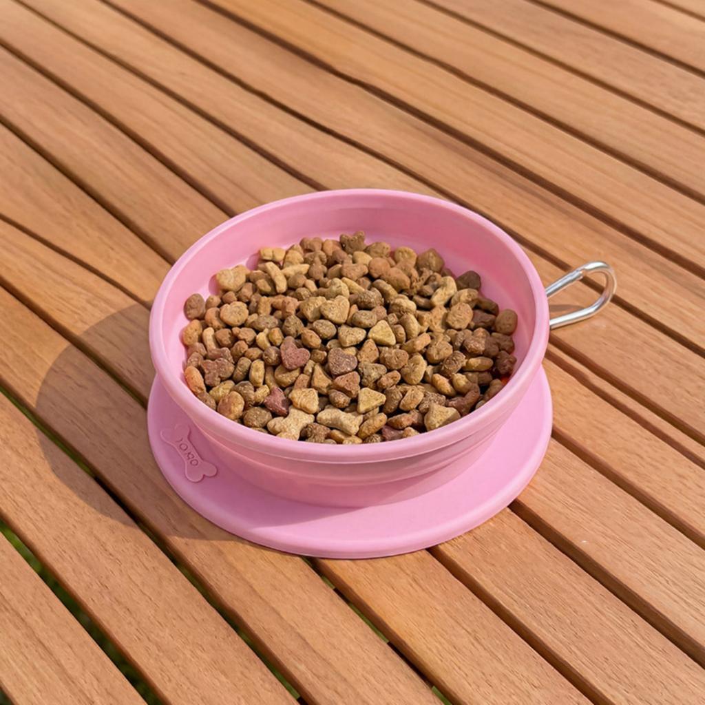 Collapsible Portable Pet Bowl for Outdoor Travel Use Foldable Dog Water Bowl with Carabiner for Food and Water Feeding