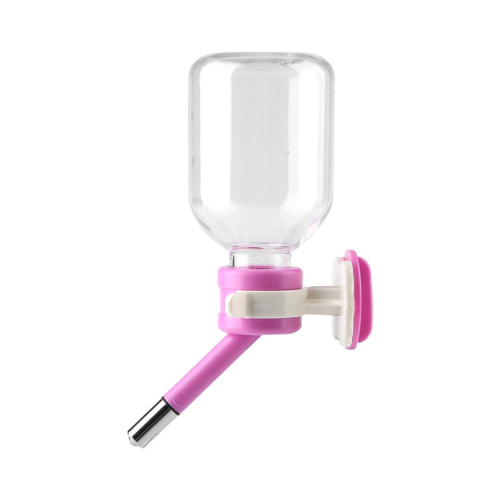 Sticlă de băut suspendată pentru câine de companie, cap fântână, dozator portabil de apă pentru pisici(S 250ml Roz)