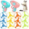 14 Piece Cat Chase Training Interactive Toy Set  Including Colored Flying Propellers Frisbee Colors Are Random