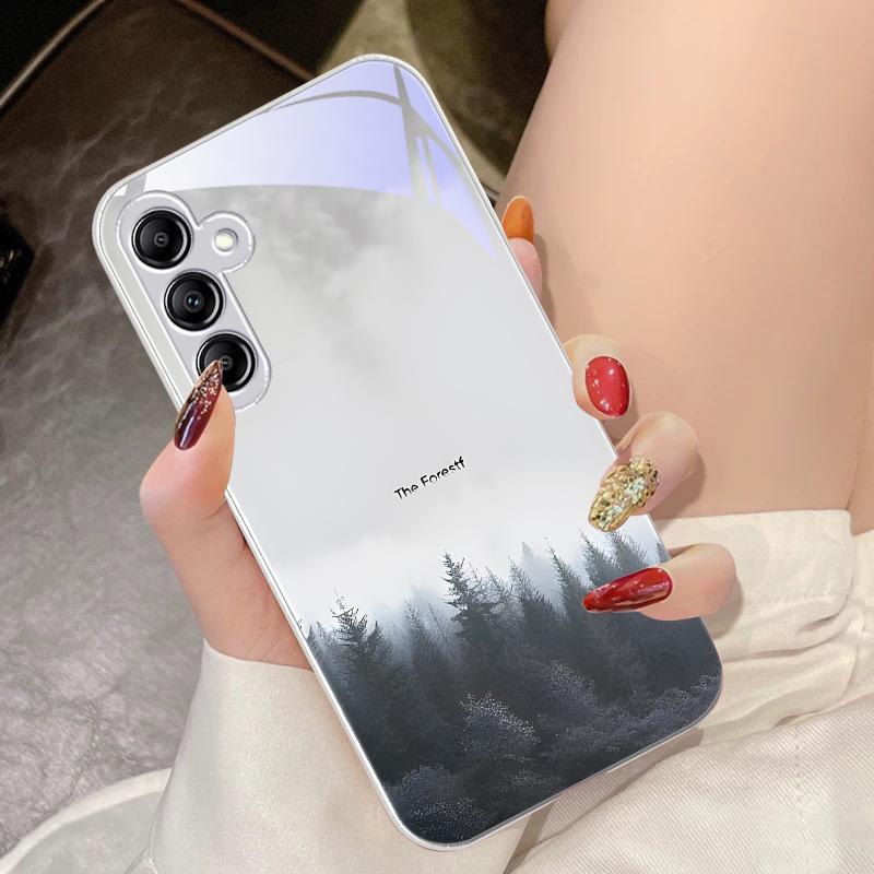 Perl-Lotus-Pulver für Samsung Galaxy A14 4G 20 30 52 20S 21S 22 A32 33 34 42 50 51 53 54 70 71 72 73 5G Glas-Handyhülle