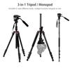 Andoer Professional Portable Aluminum Camera Tripod Stand Monopod 200cm/78.7inch 4-Section