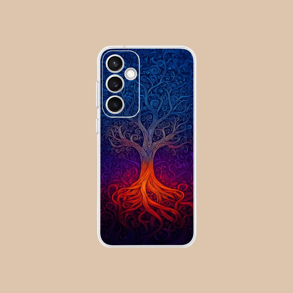 World Life Tree Mobile Phone Case for Samsung Galaxy S25 S24 S23 S22 S21Plus FE Ultra Clear Colorful Cover Smartphone Cover