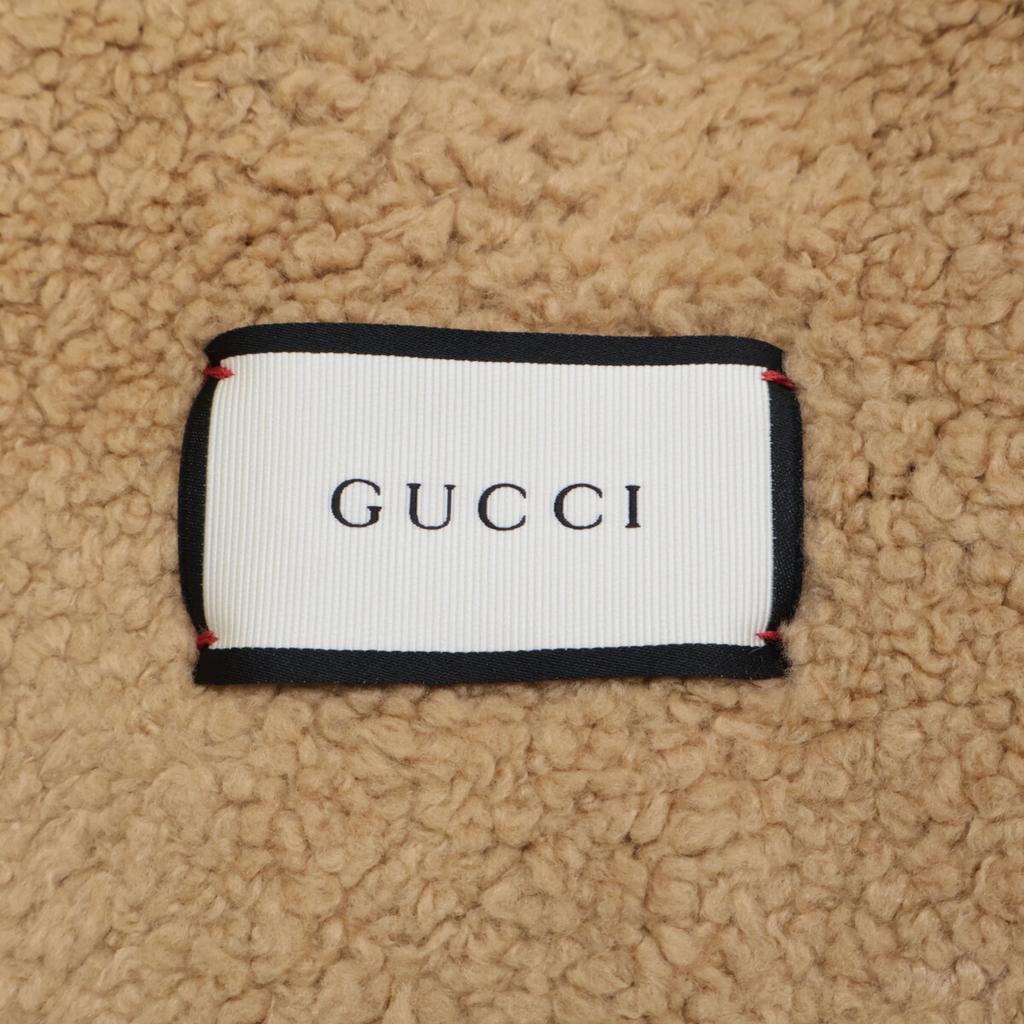 GUCCI Domestic regular 495710 Side line double-breasted fleece lining coat 44 Gray x BeigeUsed