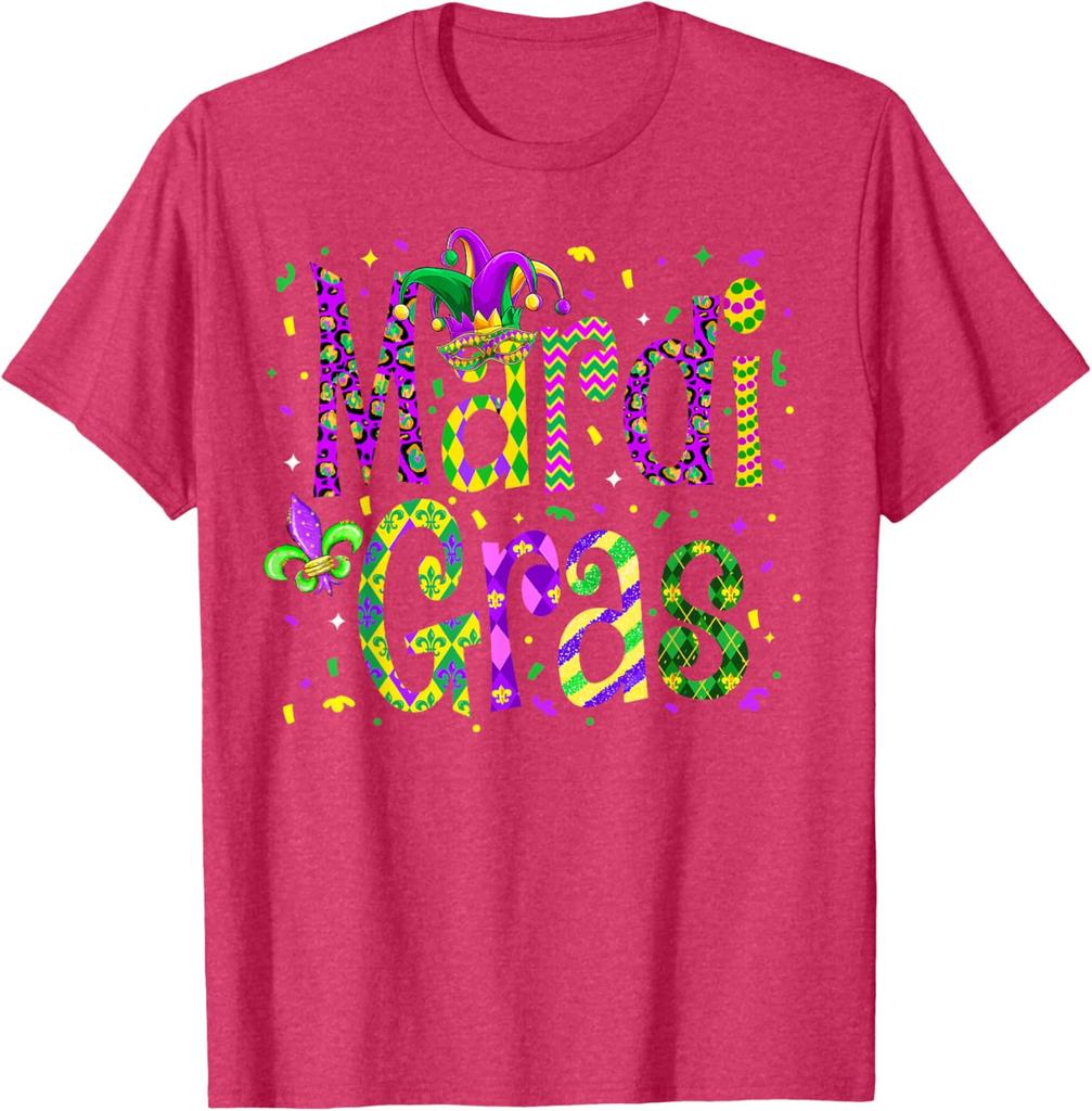 Funny Mardi Gras Parade Outfit Jester Hat Men Women Kids TShirt Unisex Fashion SpringSummer 2026 New Arrival