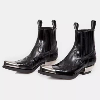 2024 neue Vintage Leder Retro Reife Frauen Stiefeletten Spitz Dicken Absätzen Schuhe Frau Herbst Winter Büro Boot Schuh
