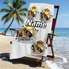Custom Name Personalized Football team Print Beach Towel, for Trip Camping Beach Party Home Decor, Birthday Gift for Family & Friends