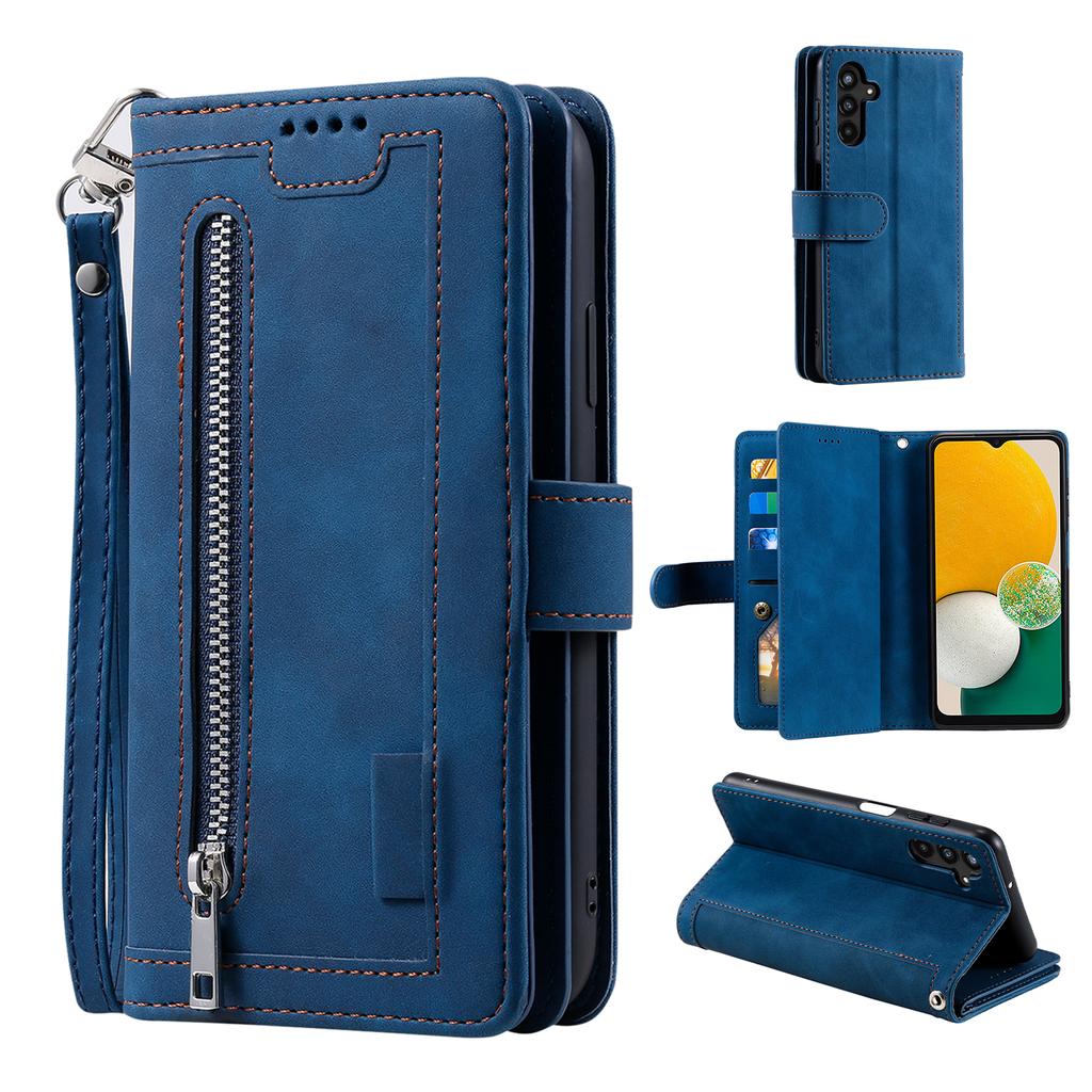 For Samsung Galaxy S25+ Case PU Leather Phone Cover with Zipper Wallet 9 Card Slots