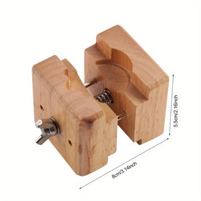 Professional Wooden Watch Case Holder Block Vise Clamp Movement Wood+Stainless Steel Watch Repair Tool Kits for Watchmakers C