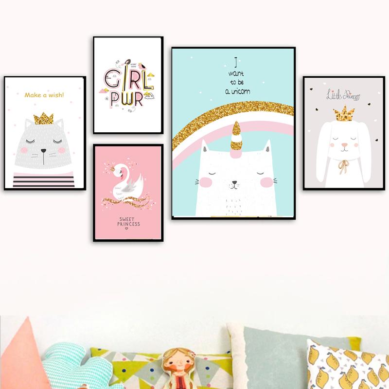 Nordic Decoration Sheets Picture Wall Art Poster Children's Canvases Room Paintings For Nursery Decorative Prints Wall Posters No Frame