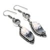 Natural Dendrite Opal, Topaz 925 Sterling Silver Jewelry Earring 2.36" Y6n30