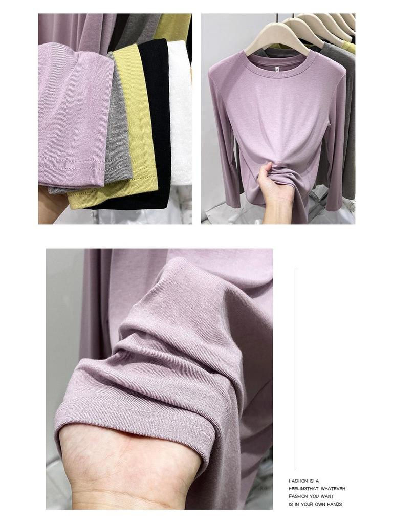 Damen Modal Weich Langarm Schlankmachendes Basisschicht T-Shirt für Frühling 2025