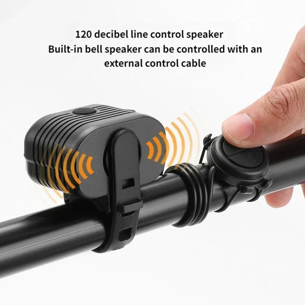 2 In 1 USB 120dB Loud Horn Cycling Flashlight Bicycle With Horn 2000LM Bicycle COB Front Light Rechargeable Waterproof Light