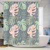 Minimalistisches Modernes Badezimmer Dekor Duschvorhang Mit Palmenblattdruck In Grün Rosa Farben Heimdeko Für Badezimmer Größe: 72 X