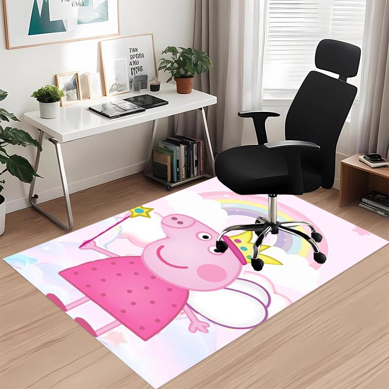 Peppa Pig Printed Carpet, for Office Chair Living Room Bedroom Kitchen Room Decor Gifts.