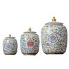 Enamelled Painted Pottery Pot Tea Caddy Ginger Jar Porcelain Canister Storage Tank Tea Organizer Desktop Storage Container
