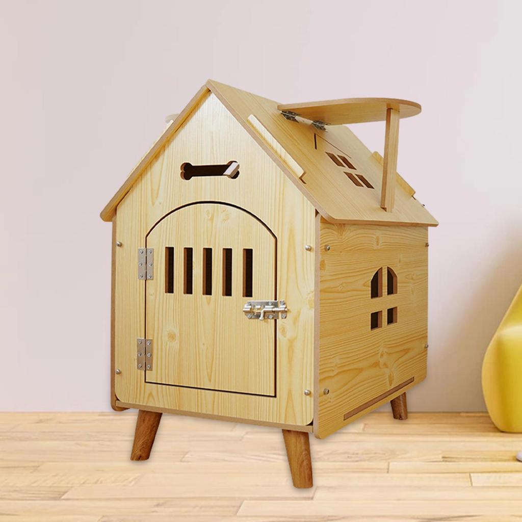 Wooden Pet House Breathable Dog Crate for Cat Puppy Small Medium Dogs