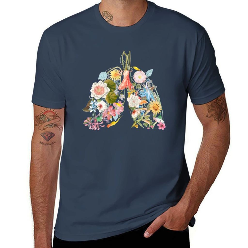 Floral Lungs Tshirt T Shirts For Unisex Slim Fit Tshirt