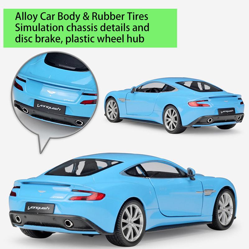1/24 Maßstab WELLY Aston Martin Vanquish Legierungsautomodell Druckguss Metallspielzeugfahrzeuge Automodell Hohe Simulationskollektion Kindergeschenke