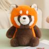 Happy Panda Family Plush Toys Stuffed Fluffy Panda&Red Panda Doll Cute Chubby Lifelike Panda Hugging Doll Kids Birthday Gift
