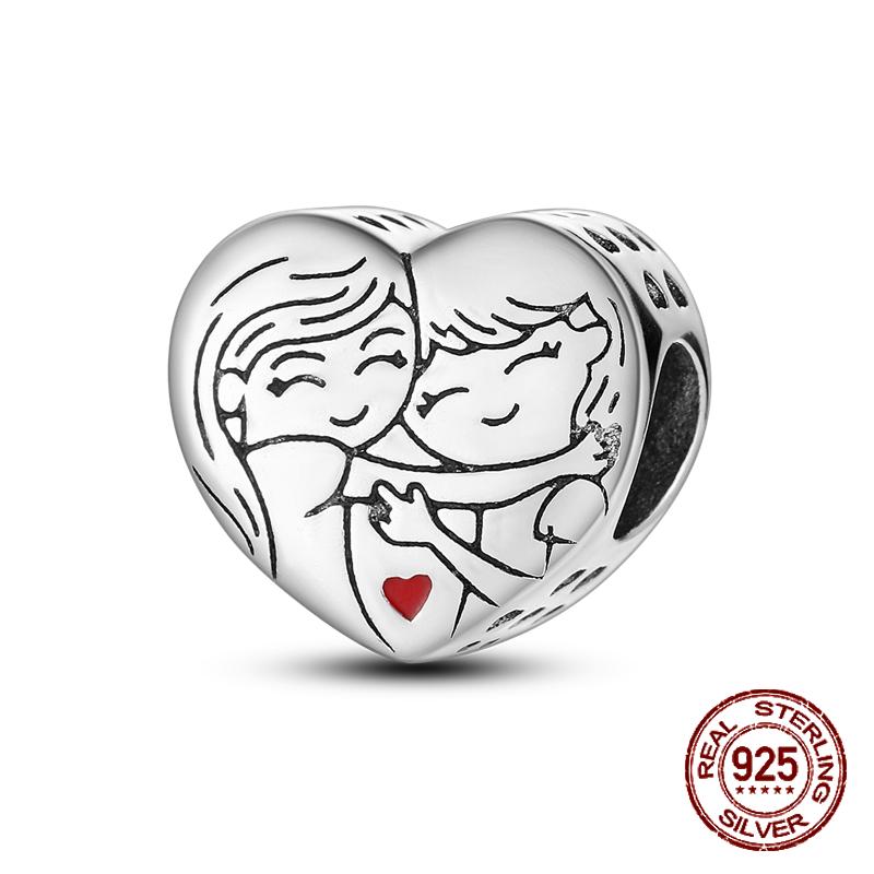 Copper Exquisite Family Sister Best Friend Couple Love Mom Charms Pendants Fit Original Bracelet Diy Jewelry