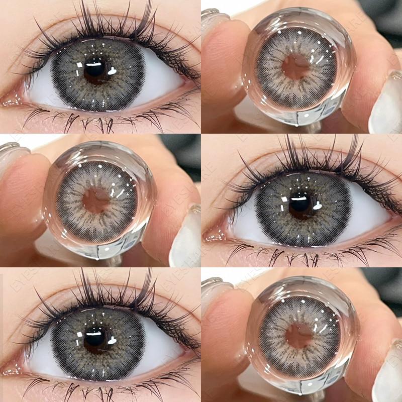 COD Eyeshare 1 Pair Blackspot Gray Contact Lenses for Eyes Natural Brown Eye Softlens Yearly Blue Lens Green Contacts