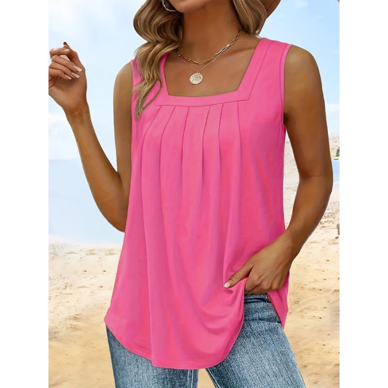 

Летние топы Градиент Однотонный Мода Досуг Жилет Без рукавов Квадратный вырез Большой размер Женский жилет Жилеты XXXXXL