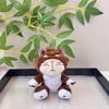Cartoon Cuddly Lucifer Cat Plush Keychain Fun Gray Pink Brown Bag Charm Pendant