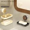 Non-Slip Suction Cup Soap Dish 1/2 Layer Wall Mounted Soap Rack Toilet Washing Table