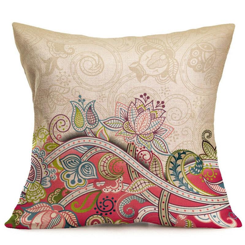 Luxurious National Ancient Pattern Cotton Linen Pillowcase For Car And Sofa Cushion