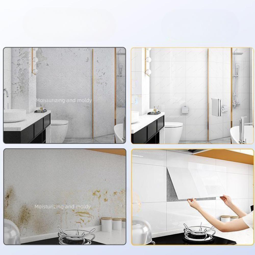600mm×300mm Marmor Kjøkken Oljebestandig Film Komfyr Vanntett Fuktsikker Selvklebende Tapet Benkeplate Skap Renovering Fliseklistremerke