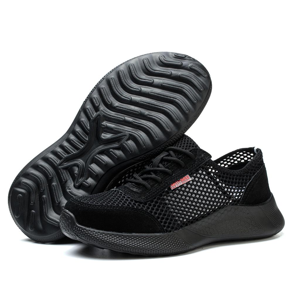 Hollow Out Summer Work Safety Shoes For Men Soft Sole Lightweight Protective Work Sneakers Men Outside Work Footwear