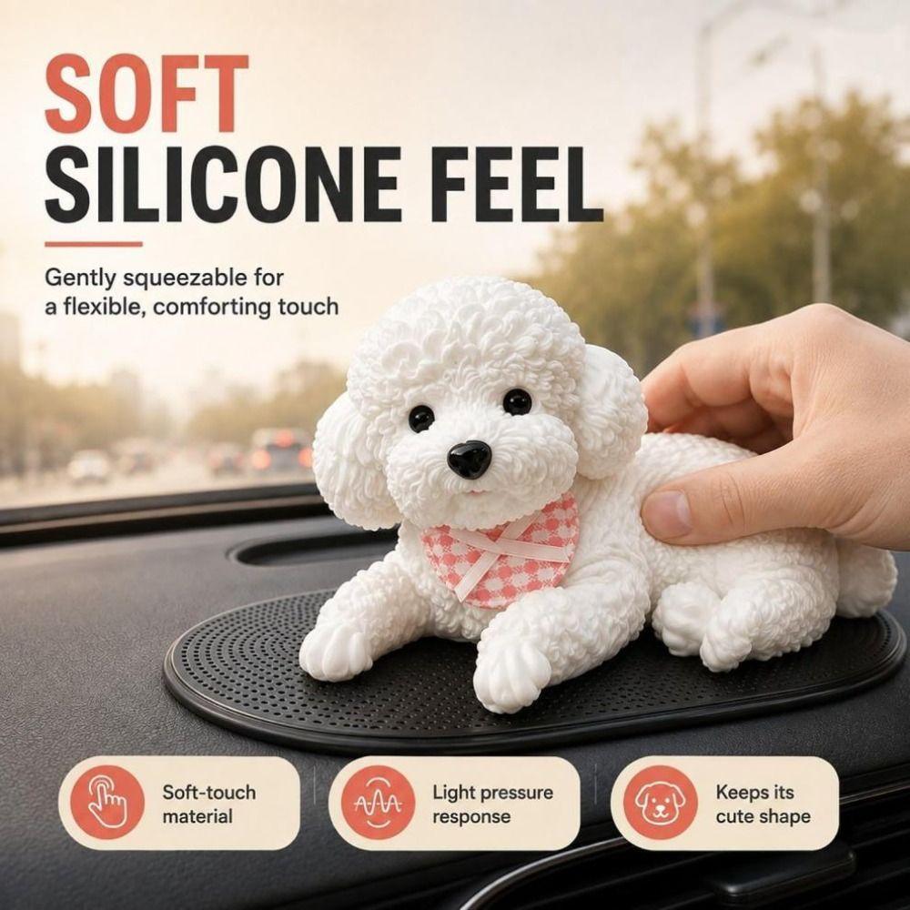Base Antiscivolo Decorazione Cruscotto Tocco Morbido Accento Interni Auto Cane da Spremere Decorazione Veicolo