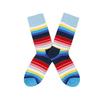 Regenbogen gestreifte Socken für Damen in kontrastierenden Farben, trendige und individualistische Wadenlange Baumwollsocken