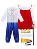 Costume Cosplay da Re Medievale per Bambini Ragazzi Outfit Top con Pantaloni Cintura Mantello Fascia Bastone Calzini Set per Halloween Travestimento