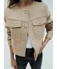 Women's European & American Style Pocket Decor Short Cardigan for Autumn & Spring