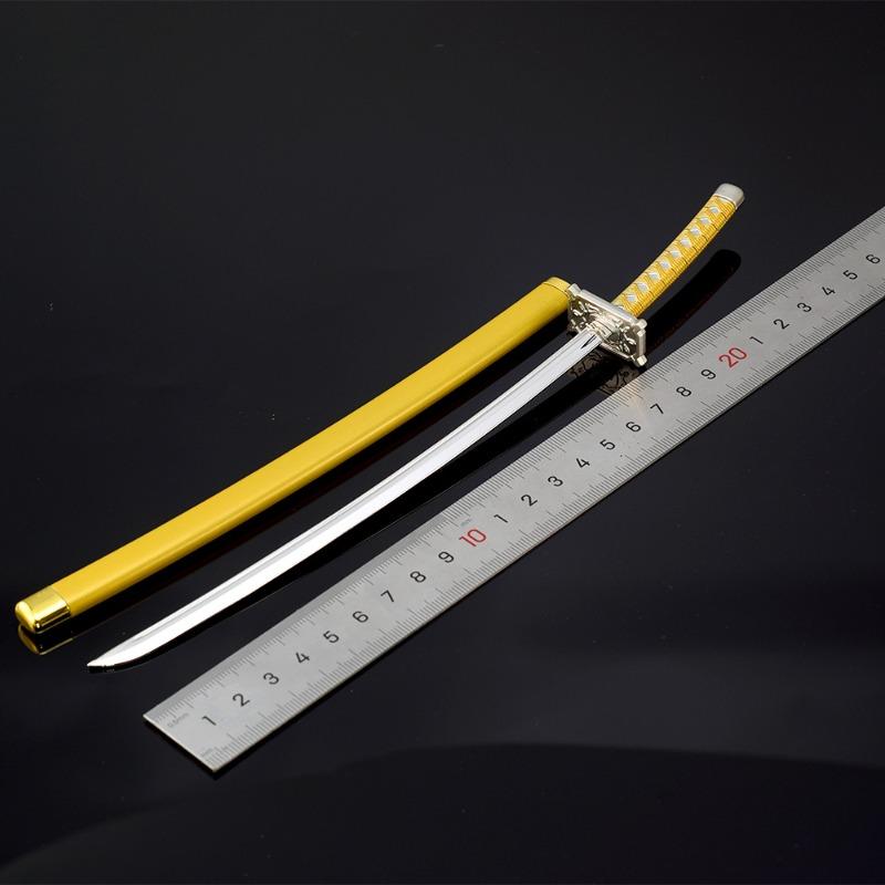 

26cm Coyote Starrk Japanese Popular Animation Model Uncut Samurai Katana Sword Metal Crafts Ornament Model Collections children Playthings
