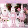 Christmas Plush Figurines Set With Glitter Fabric For Holiday Decor And Gift Giving