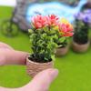 Mini Cute Green Plant Pot  Flowervase Simulation Potted Plants Miniature Doll House Furniture Home Decoration