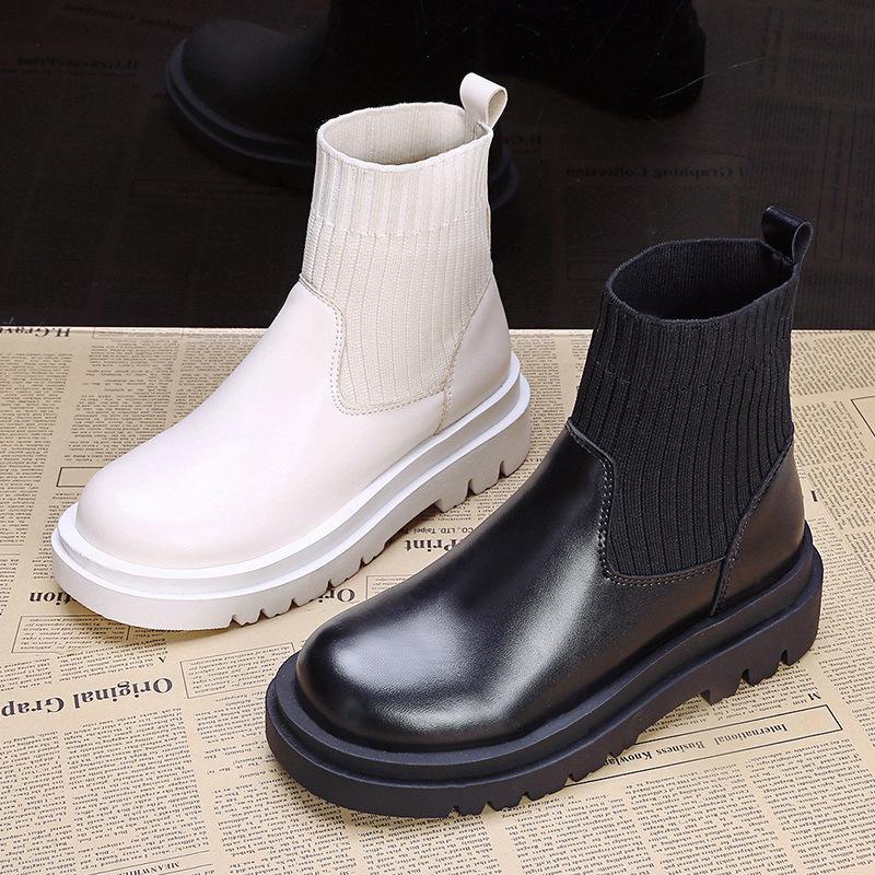 Short Boots Women's  Autumn and Winter New Item European and American Slim Elastic Socks Boots Breathable Short Boots