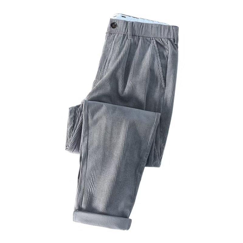 Corduroy Pants Men's Autumn and Winter New Slim-fit Straight Business Casual Trousers