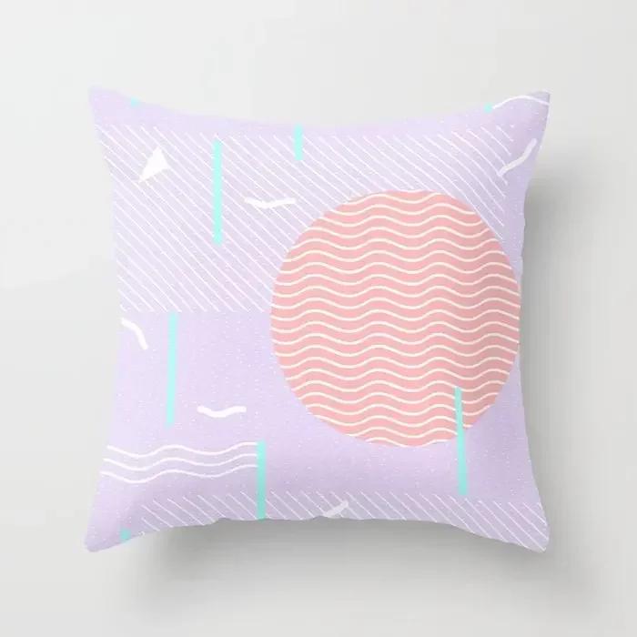 40/45/50 Mint Pink Throw Pillow Case Memphis Inspired Pattern Check Cushion Covers Home Sofa Chair Decorative Pillowcases