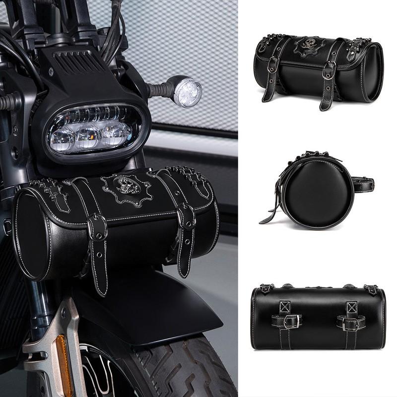 Sac de guidon de moto Sacoche à outils étanche Vélo rétro Harley Accessoire de rangement pour équitation en extérieur