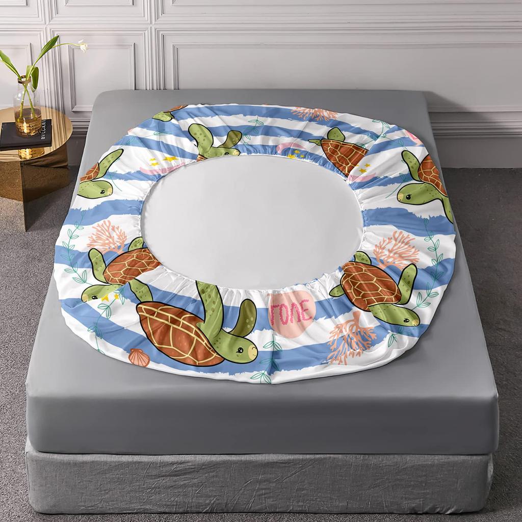 Meeresschildkrötenmuster Bettlaken Dreiteiliges Digital bedrucktes Laken Bettwäscheset Erwachsene Kinder