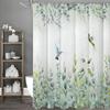 Green Leaf Shower Curtain Sage Eucalyptus Hummingbird White Green Leaf Botanical Floral Aesthetic Shower Curtain with Hooks, Wat