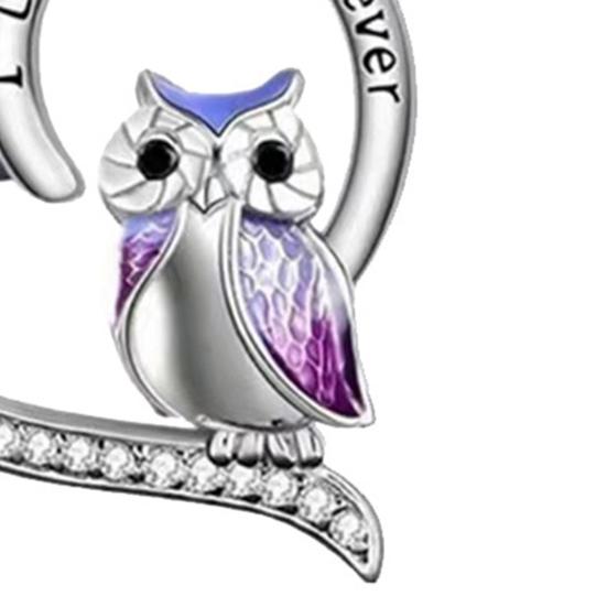 Women Necklace Heart Shape Dress Up Jewelry Owl Sculpture Bright Luster Necklace Fashion Gifts