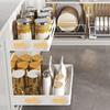 No Drilling Condiment Rack Extendable Drawer Storage Shelves for Kitchen Cabinet