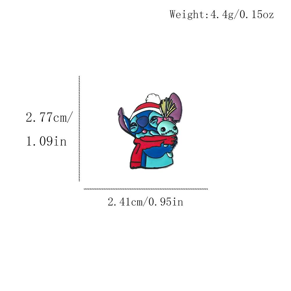 Christmas Cartoon Stitch Brooch - Cute Space Baby Lilo Holiday Party Badge