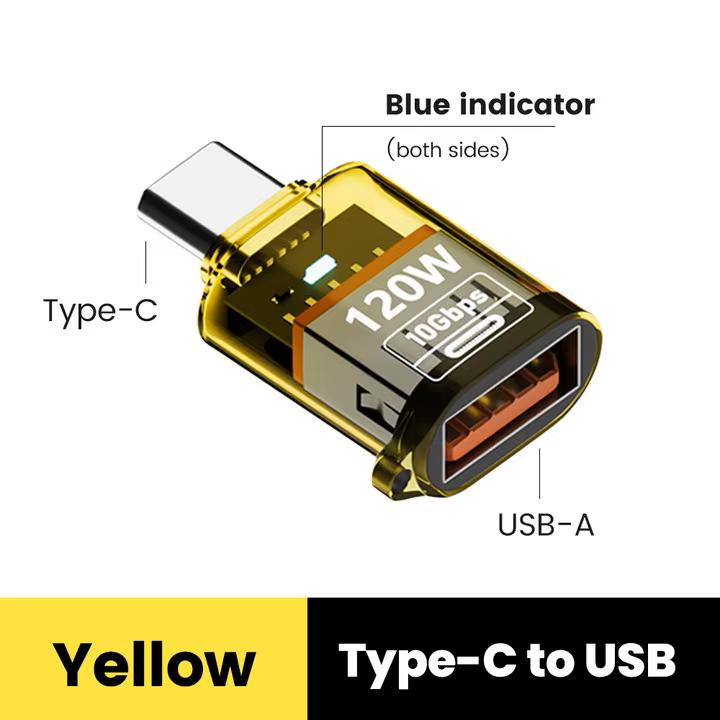 120W Type C to USB A OTG adapter, USB3.2 to Type C female adapter, suitable for iPhone 15, 16, Macbook, iPad, supports fast char