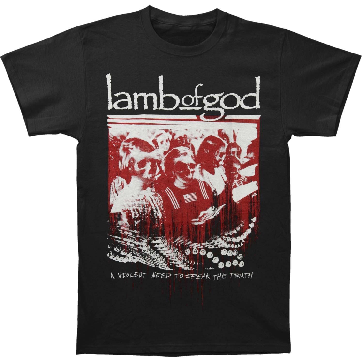 Men s Lamb Of God Enough Is Enough Slim Fit T-shirt Large Black L