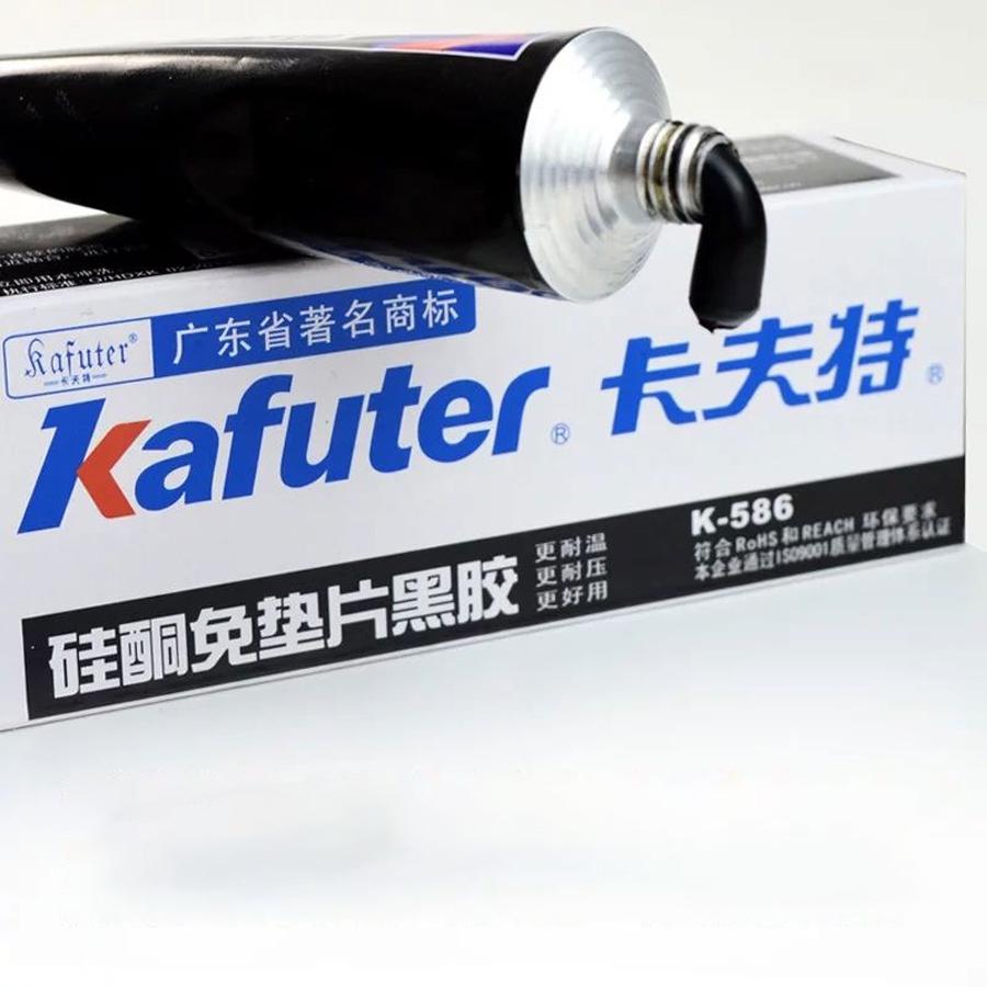 Kafuter 55g K-586 Black Silicone Free-Gasket Waterproof To Oil Resist High Temperature Sealant Repairing Glue